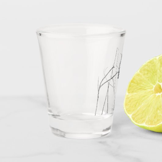 Einfach ein Kolibri auf einem Stock Schnapsglas (Links)