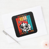 EINFACH EIN MÄDCHEN, DAS LIEBEN KATZT lustige nied Quadratischer Aufkleber (Umschlag)