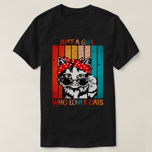 EINFACH EIN MÄDCHEN, DAS LIEBEN KATZT lustige nied T-Shirt (Design vorne)