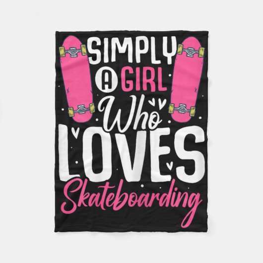 Einfach ein Mädchen, das Skateboardfahren liebt, l Fleecedecke (Vorderseite)