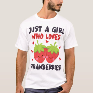 EINFACH EIN MÄDCHEN, DAS STRAWBERRIES Kawaii Straw T-Shirt