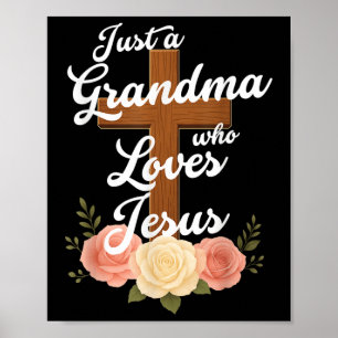 Einfach eine Oma, die Jesus liebt, christliches Kr Poster