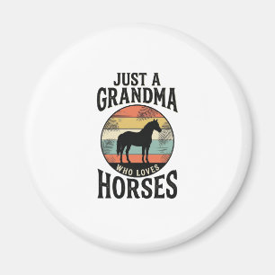 Einfach eine Oma, die Pferde liebt, Vintage-Design Magnet