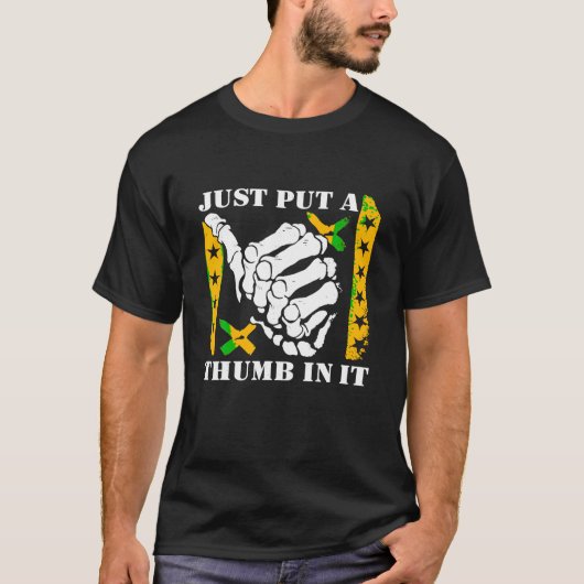 Einfach einen Daumen in das Shirt stecken (Vorderseite)