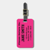 Einfach einfach (pink) gepäckanhänger (Vorderseite vertikal)