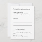 Einfach & einfach "R.S.V.P." Karte (Rückseite)