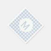 Einfach einfach, verblasst Denim Blue Gingham Mono Serviette (Ecke)