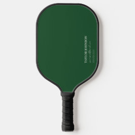 Einfach/einfaches dunkelgrünes Monogramm Name + Ko Pickleball Schläger