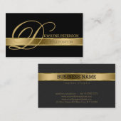 Einfach einfarbig mit goldenem Streifen Visitenkarte (Vorne/Hinten)