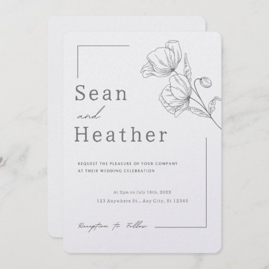 EINFACH! Einladung zur Hochzeit - Ihre eigenen Dat (Vorne/Hinten)