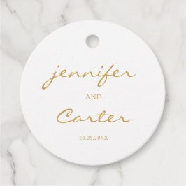 Einfach, elegant. 1 Foto Hochzeit Geschenkanhänger