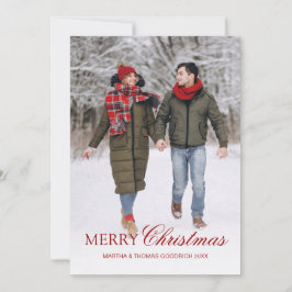 Einfach Elegant 1 Foto Weißes Weihnachtsfest Feiertagskarte