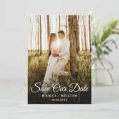 Einfach elegant 2 Foto Hochzeit Save The Date (Stehend Vorderseite)
