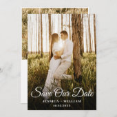 Einfach elegant 2 Foto Hochzeit Save The Date (Vorne/Hinten)