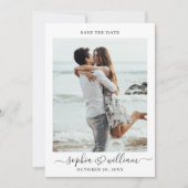 Einfach elegant 2 Foto Hochzeit speichern Sie das  Save The Date (Vorderseite)