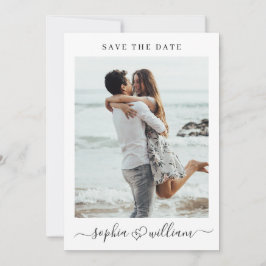 Einfach elegant 2 Foto Wedding Hearts Einfach Save The Date