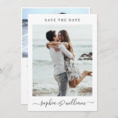 Einfach elegant 2 Foto Wedding Hearts Einfach Save The Date (Vorne/Hinten)