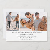 Einfach elegant 4 Foto Hochzeit speichern Sie das  Save The Date (Rückseite)