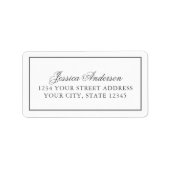 Einfach elegant Affair Gray BorderMit Ihrer Adress Adressaufkleber (Vorne)