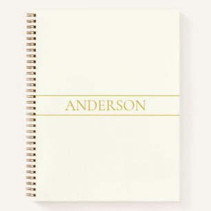 Einfach Elegant Anpassbarer Text Gold Beige Notizblock