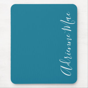 Einfach elegant Aquamarin Blue Personalisiert Mousepad