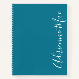 Einfach elegant Aquamarin Blue Personalisiert Notizblock