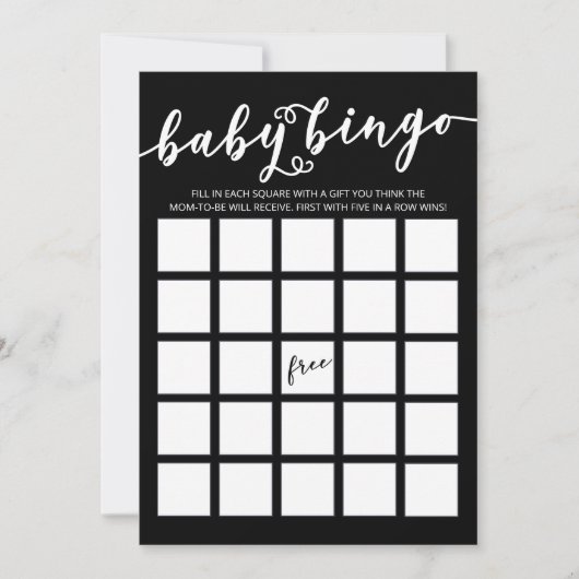Einfach Elegant Baby Shower Bingo Einladung (Vorderseite)