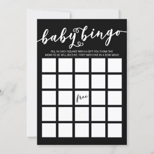 Einfach Elegant Baby Shower Bingo Einladung