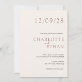 Einfach, elegant beige einladung (Vorderseite)