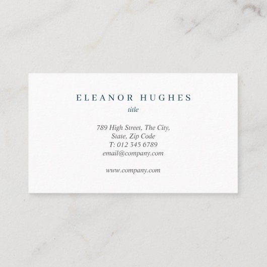 Einfach elegant Beruflich Visitenkarte (Rückseite)