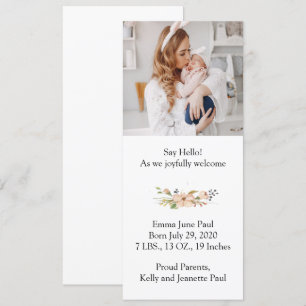 Einfach Elegant Birth Announcement Einladung