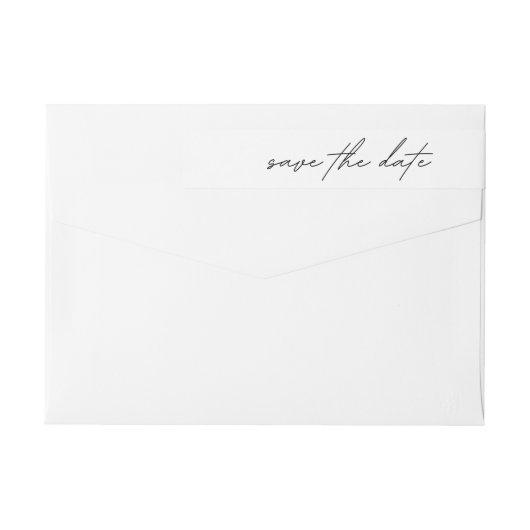 Einfach Elegant Black on White Save the Date (Rückseite)