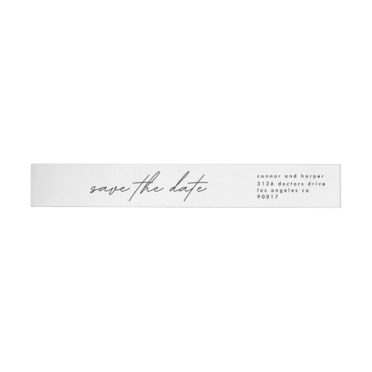 Einfach Elegant Black on White Save the Date (Person)