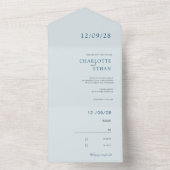 Einfach, elegant blau all in one einladung (Innen Boden)