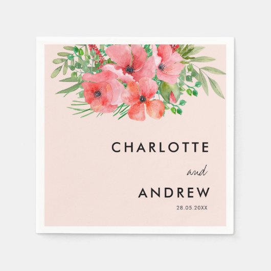 Einfach, elegant, Blume Serviette (Vorderseite)