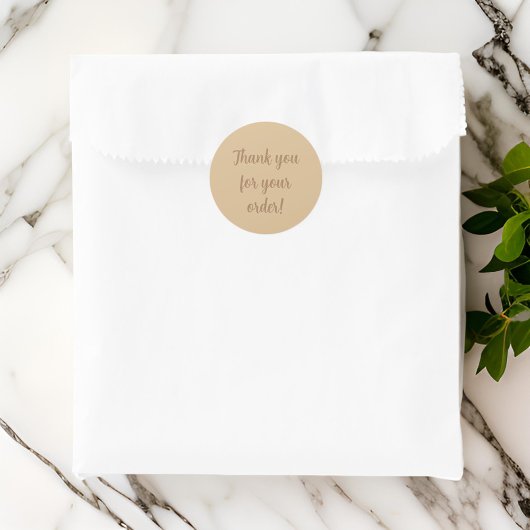 Einfach elegant braun Danke Runder Aufkleber