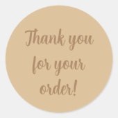Einfach elegant braun Danke Runder Aufkleber (Vorderseite)