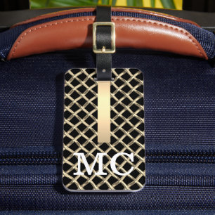 Einfach, elegant braun gebürstetes Metall Mit Mono Gepäckanhänger
