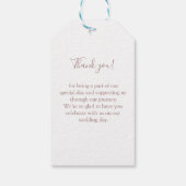 Einfach, elegant, braun, Hochzeit Geschenkanhänger (Rückseite)