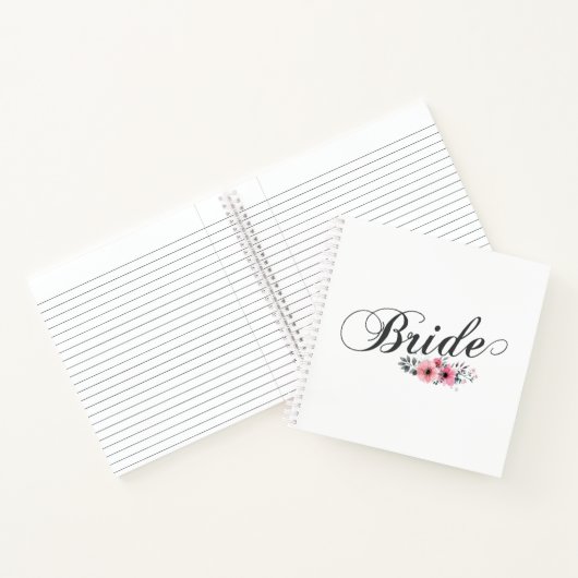 Einfach & elegant Bride Rosa Blütenbraun | Noteboo Notizbuch (Innenseite)