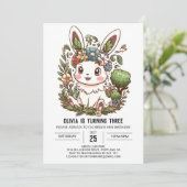 Einfach Elegant Bunny Einladung (Stehend Vorderseite)