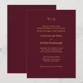 Einfach elegant Burgundy Einladung (Vorne/Hinten)