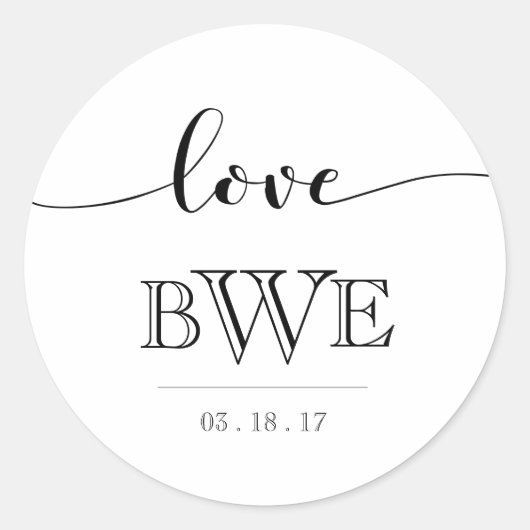 Einfach Elegant Calligraphy Wedding Sticker (Vorderseite)