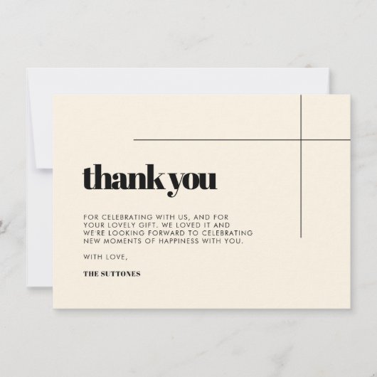 Einfach elegant & chic Danke Karte (Vorderseite)