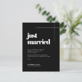 Einfach elegant & chic Nur verheiratet Postkarte (Stehend Vorderseite)