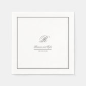 Einfach Elegant Classic Wedding Monogram Napkins Serviette (Vorderseite)