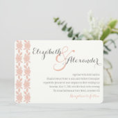 Einfach Elegant Coral Wedding Einladung (Stehend Vorderseite)