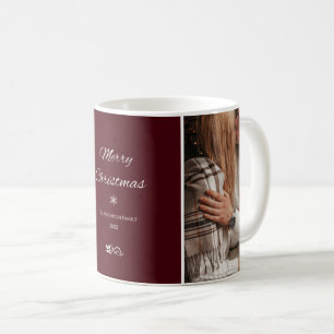 Einfach & elegant Dark Burgundy Weihnachten Kaffeetasse