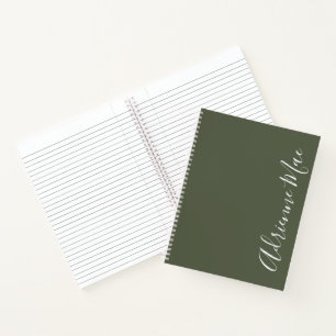 Einfach elegant Dark Chive Green Personalisiert Notizblock