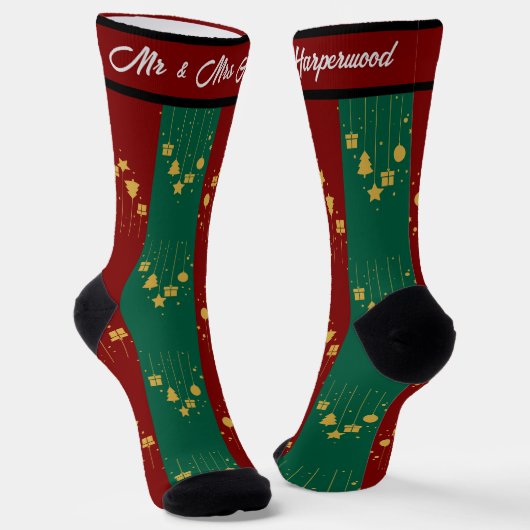 Einfach Elegant erste Weihnachten Mr. & Mrs. Coupl Socken (Gewinkelt)